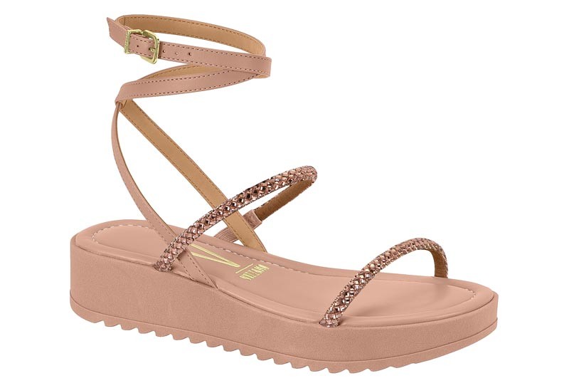 SANDALIA FEM. NUDE OURO ROSADO 37