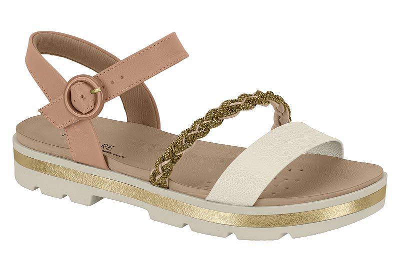 SANDALIA FEM. DE USO COMUM/BCO OFF/NUDE