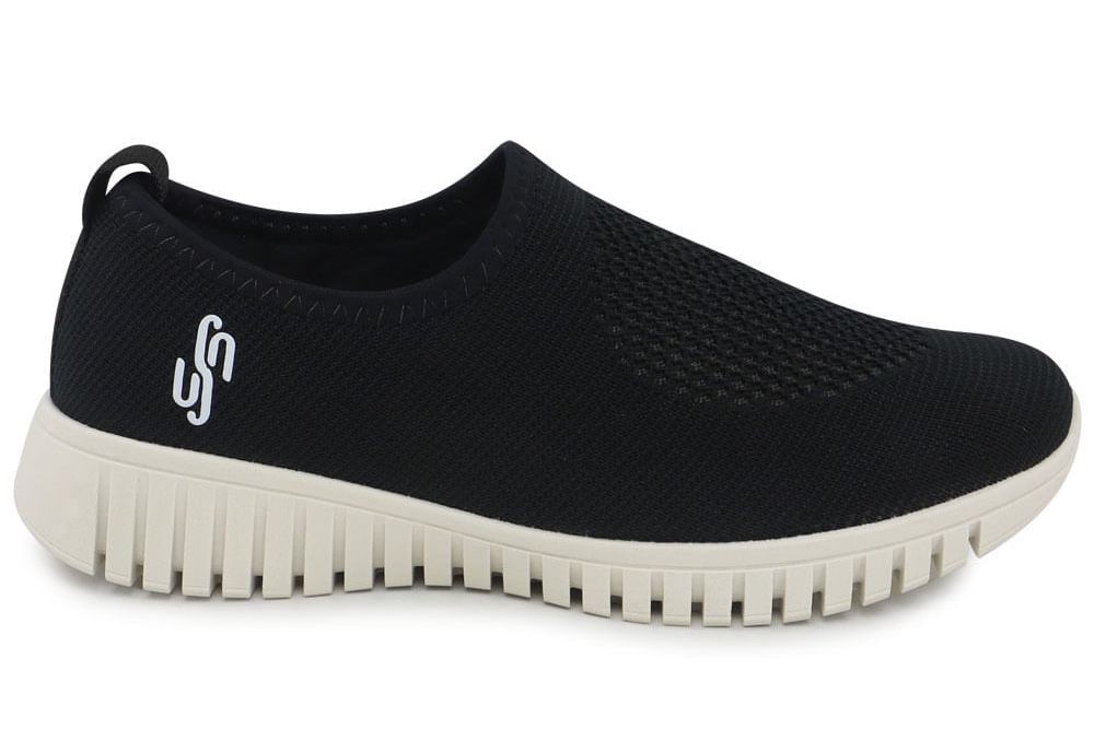 TENIS SLIP ON PRETO TRICOT