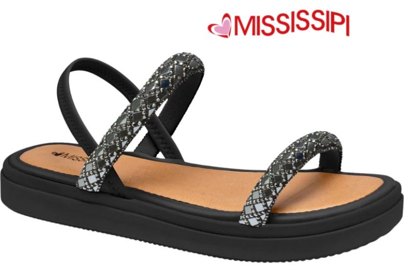 SANDALIA MISSISSIPI ENFEITE PEWTER