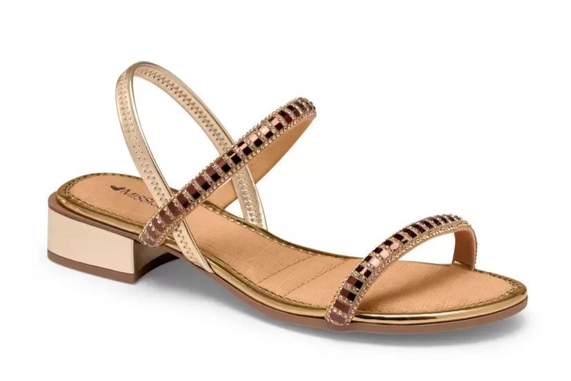 SANDALIA MISSISSIPI ENFEITE BRONZE