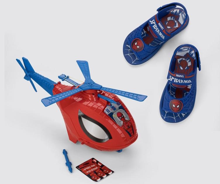 SANDALIA HOMEM ARANHA SKY AZUL/VERM
