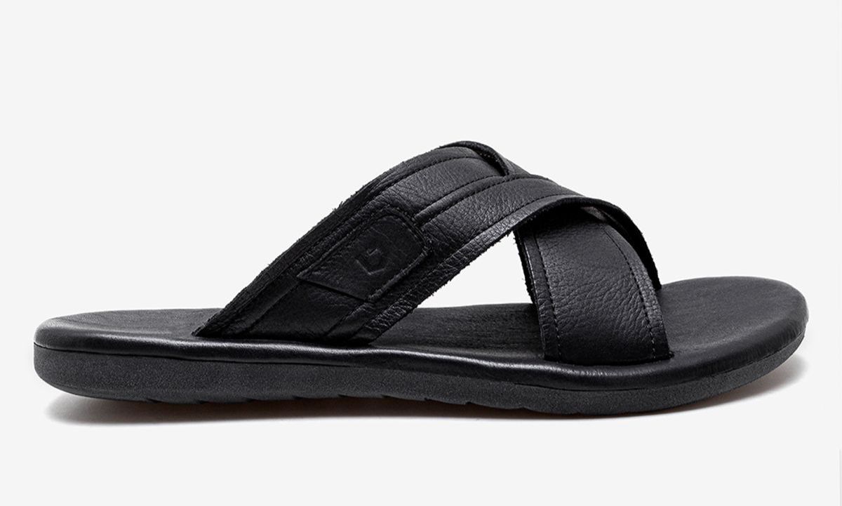 CHINELO MASC PRETO, COURO BOVINO ,