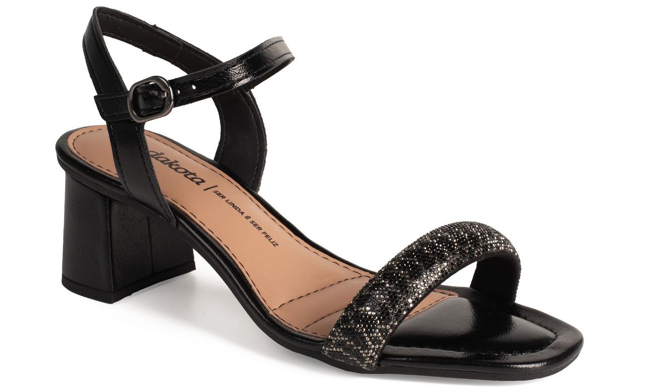 SANDALIA DAKOTA ENFEITE PRETO    