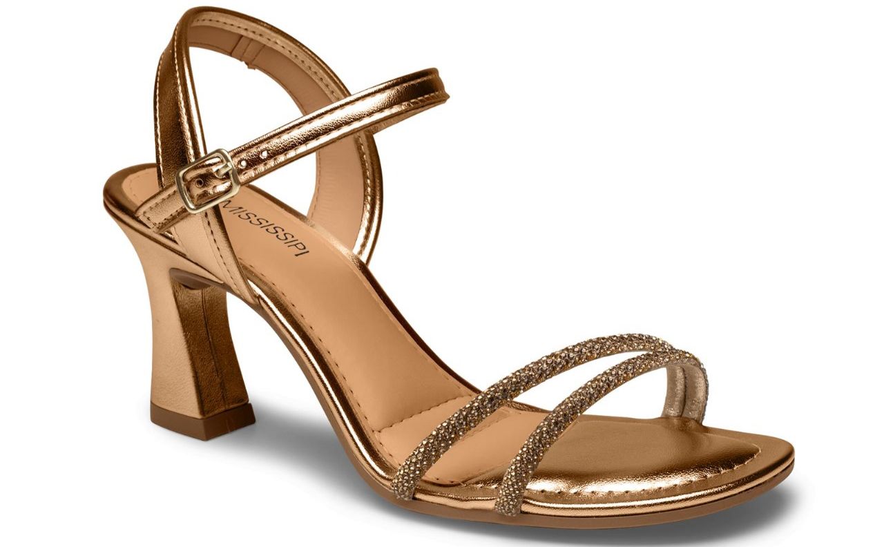 SANDALIA MISSISSIPI ENFEITE BRONZE 