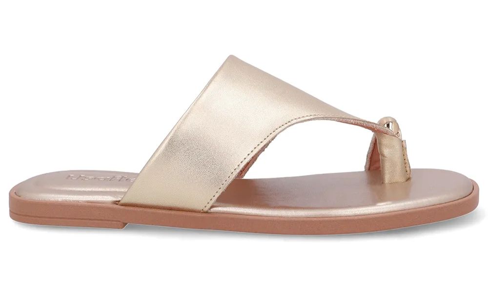 CHINELO EM COURO OURO LIGHT