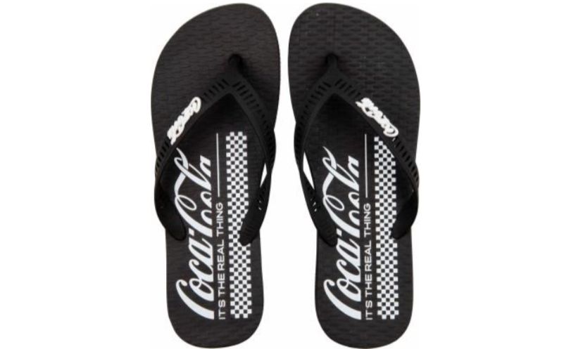 CHINELO COCA COLA GRID PRETO/PRETO