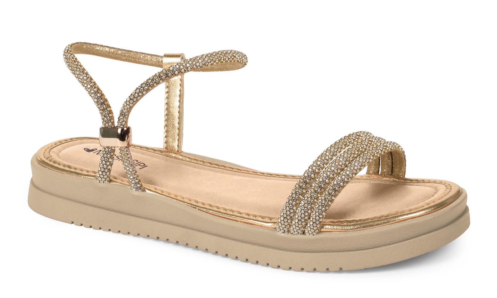 SANDALIA MISSISSIPI ENFEITE OURO LIGHT 
