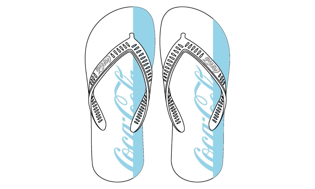 CHINELO COCA COLA FLAGS BRANCO/AZUL CLAR
