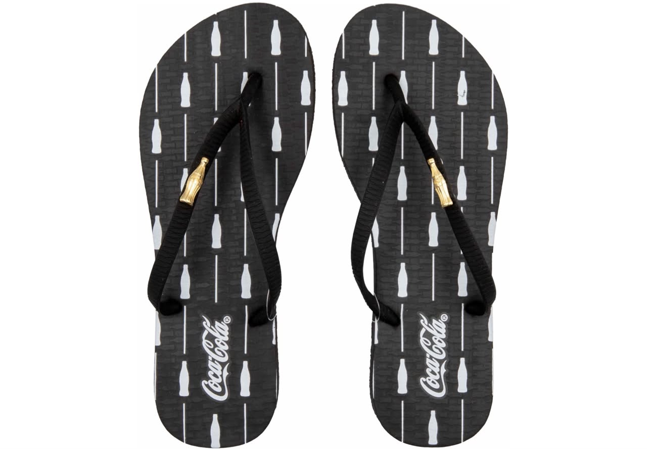 CHINELO COCA COLA LAMAR PRETO/PRETO