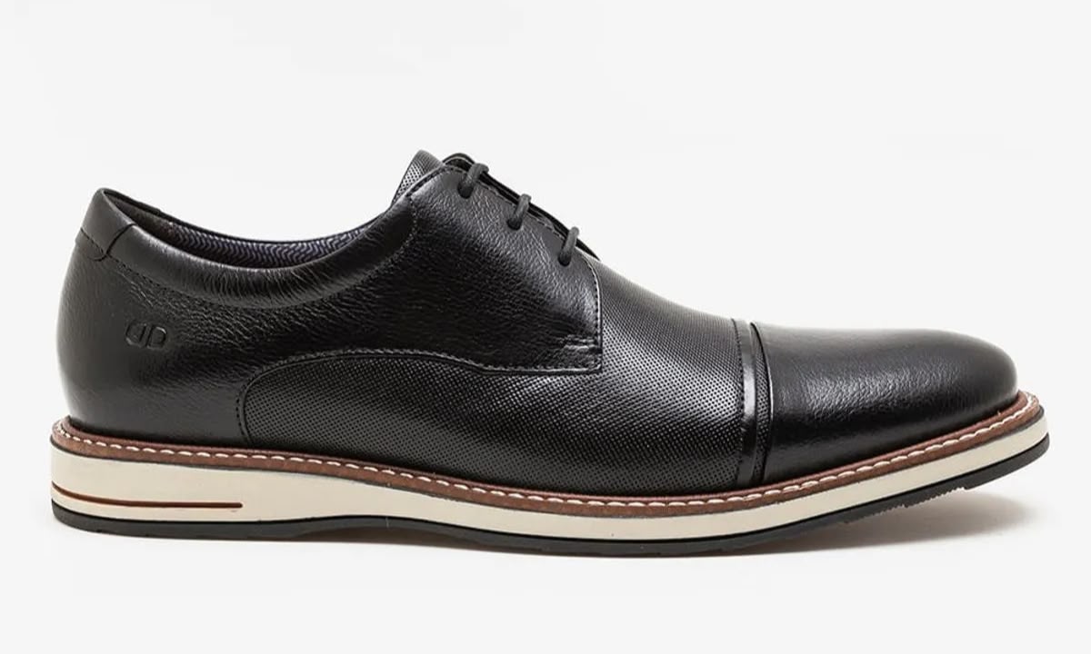 SAPATOS MASC PRETO, COURO BOVINO , SOLAD
